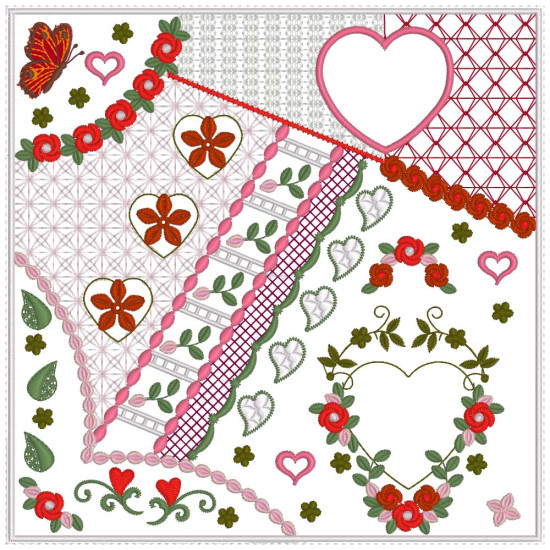 Romantic Crazy Quilt 4 by Graceful Embroidery